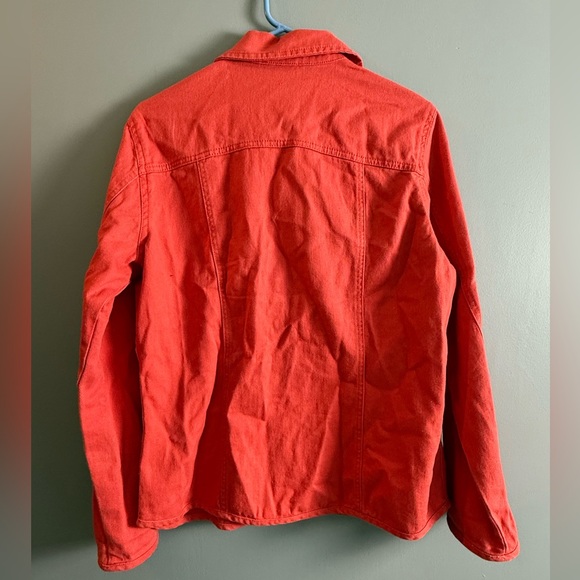 Chicos Women’s Size 1 Coral Denim Jacket
Button Down Collared Medium Weight - Picture 2 of 5